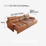 canapé d'angle simili cuir marron clair moderne 255cm longueur inclinable coussin décoratif