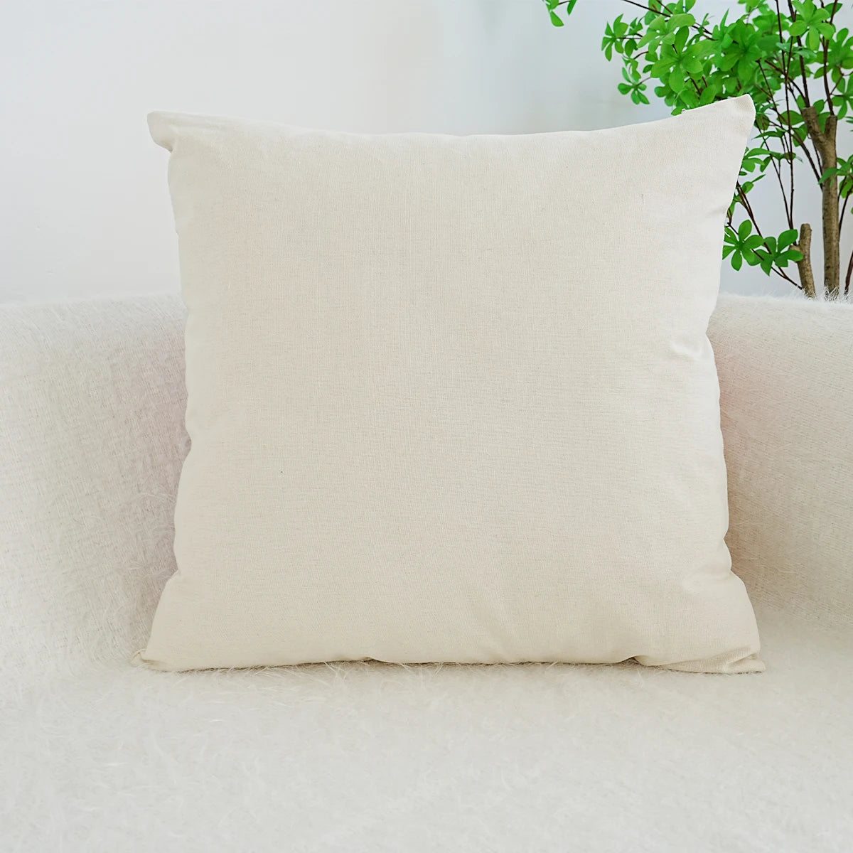 housse coussin brodé motif floral fleurs colorées polyester carré décoratif