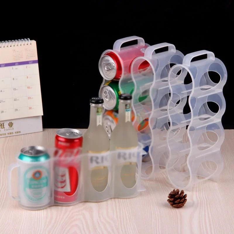 rangement porte boissons moderne transparent réfrigérateur poignées organisation canettes bouteilles utilitaire gọn/vnd