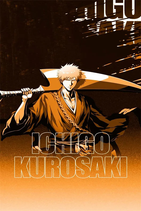 affiche anime bleach ichigo kurosaki byakuya kuchiki toile graphique moderne décoration maison chambre