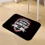 tapis moderne rayures horizontales rouge noir blanc anti dérapant maison salon entrée