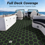 tapis sol mousse eva hexagon noir vert moderne antidérapant adhésif camping surf