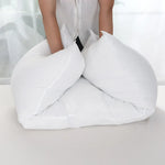 coussin corporel rectangulaire blanc texture douce polyester coton mémoire forme adulte décoration literie fixations