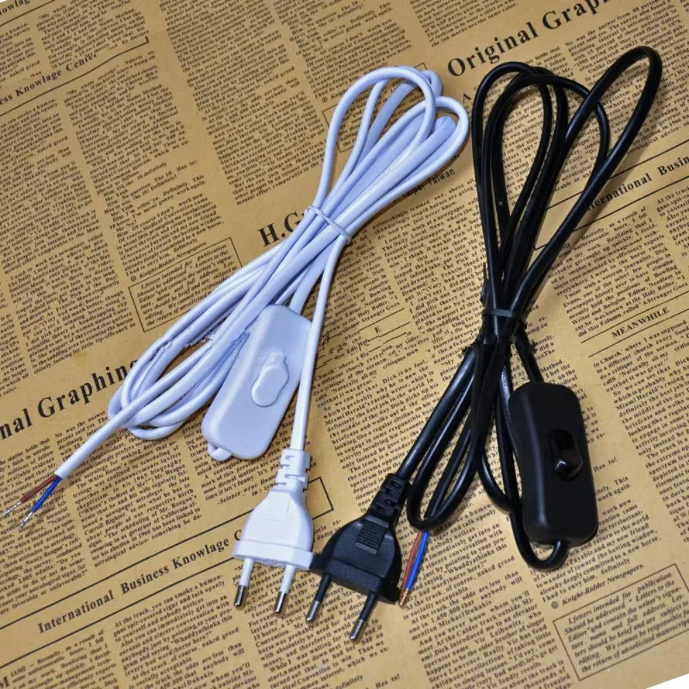 interrupteur lumière blanc noir câble prise alimentation led moderne variateur