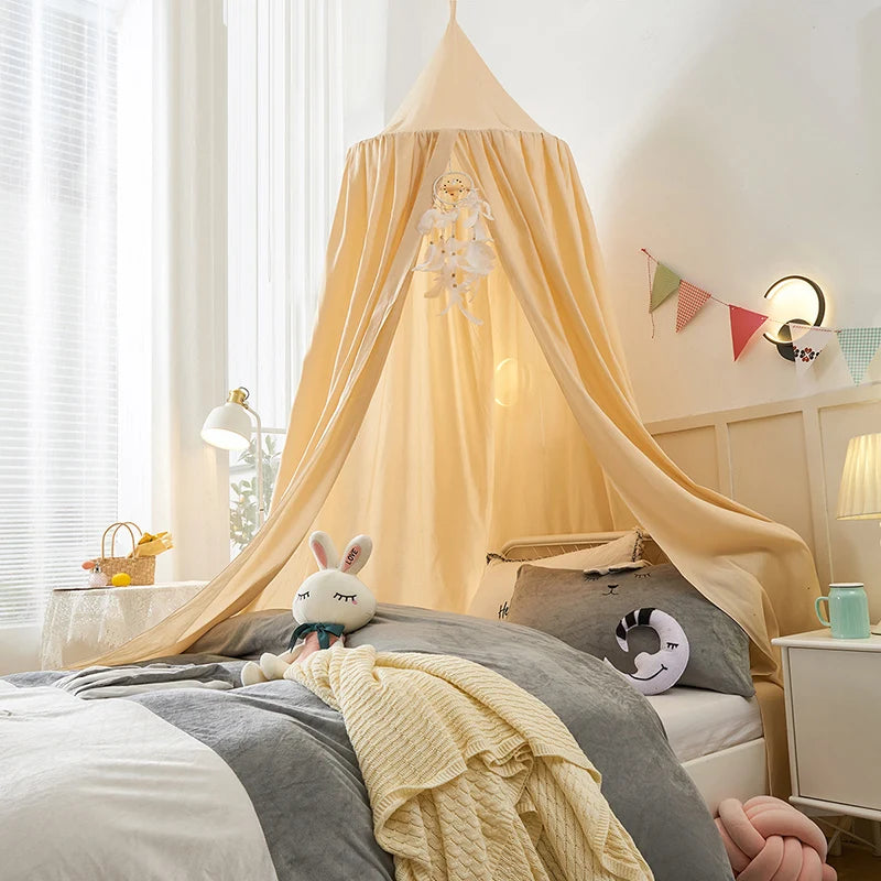tente lit enfant uni moderne vert menthe rose pâle gris clair rose corail opacité