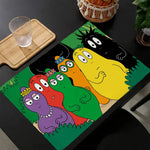 tapis multicolore dessins animés personnages cartoon table maison isolation thermique plats occidentaux