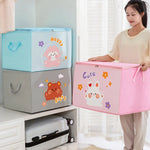 boîtes rangement pliantes dessins animés ours cochon fleurs happy cute moderne enfantin poignées détachables