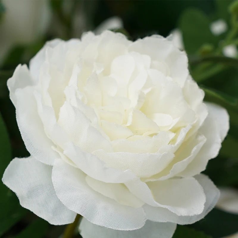 arche decorative fleurs artificielles blanc feuillage vert decoration mariage anniversaire exterieur classique eventos partys