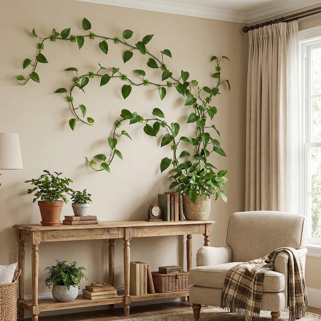 supports murals adhésifs auto agrippants plantes vert simples modernes intérieur 100pcs