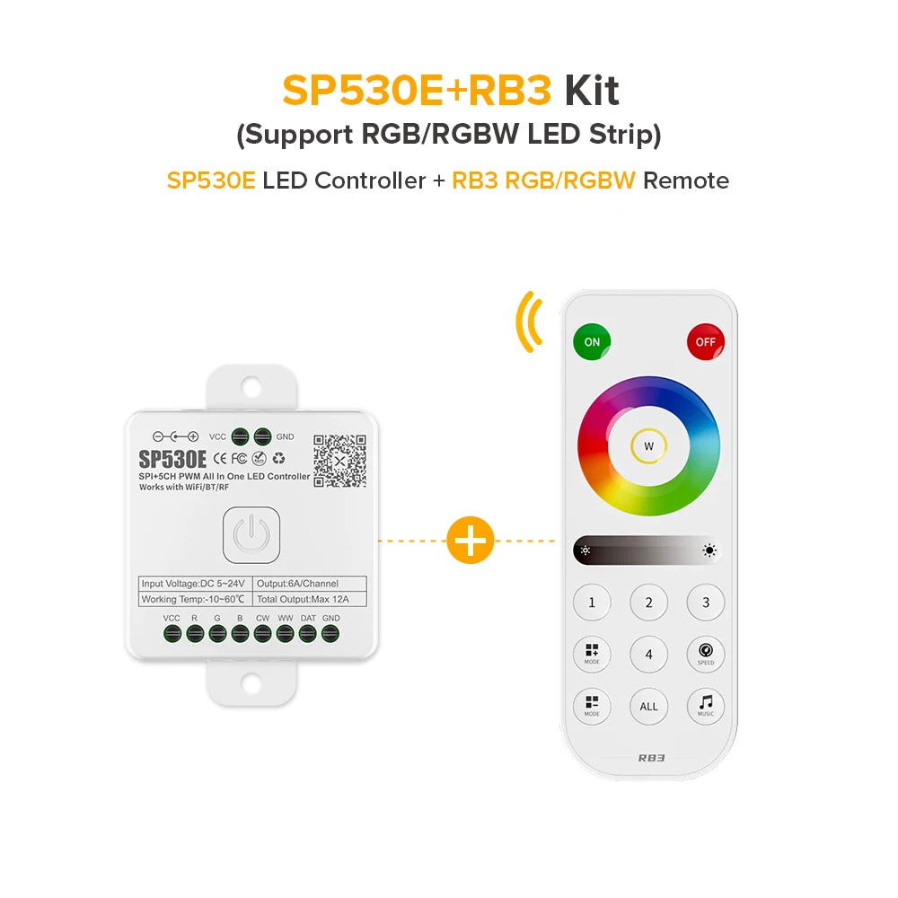 contrôleur led wifi bluetooth 5ch pwm rgbw ws2812 ws2811 sk6812 20m distance modernes