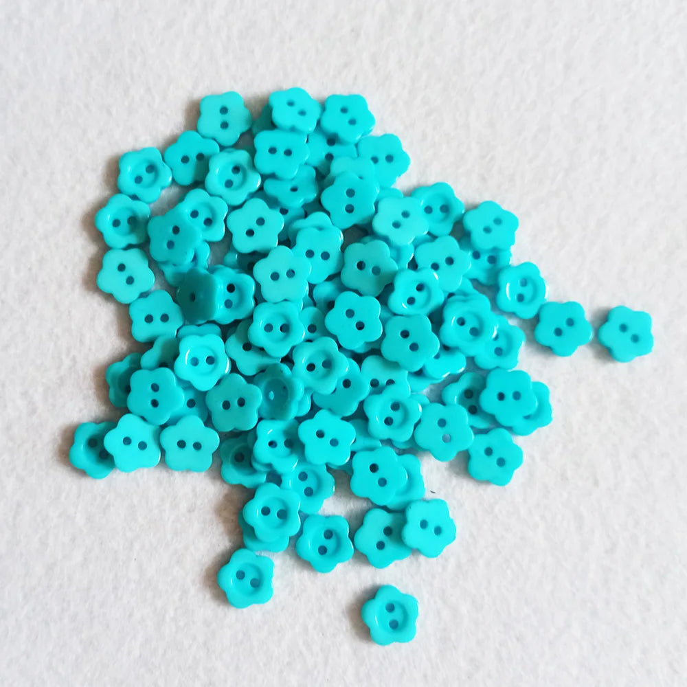 boutons résine fleurs multicolores simples lavables écologiques sans nickel 100pcs⌀1.2cm