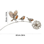 stake jardin moderne oiseaux vol motif pissenlit gris orange brun vert naturelextérieur