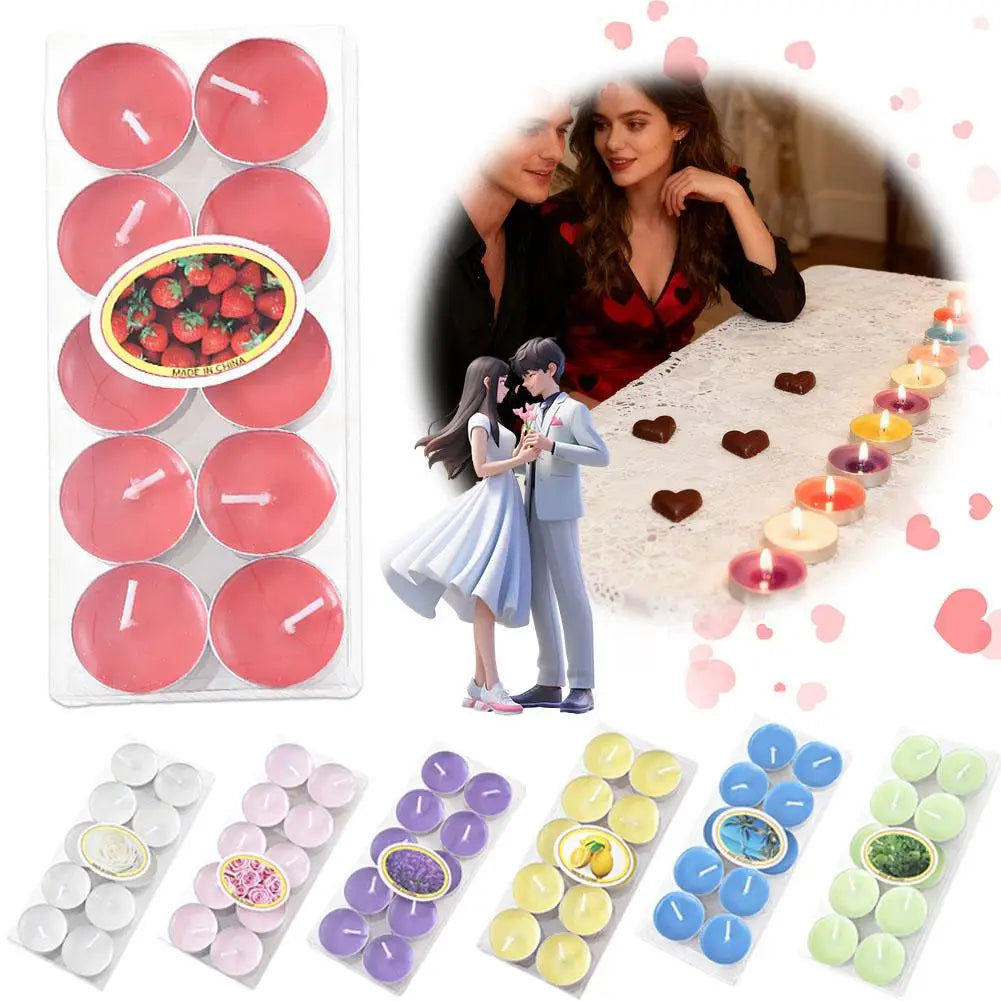 bougies parfumées classiques rouge rose jaune violet sans fumée couples décoration chambre romantique