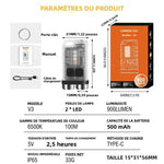 lampe poche rechargeable led porte cle usb type aimant étanche 900 lumens verte