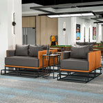 canapé moderne orange gris coussins structure métallique scandinave minimaliste canapé d'angle forme