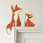 décoration murale renard dessin animé orange bébé porte enfant animaux illustrée simple fixe