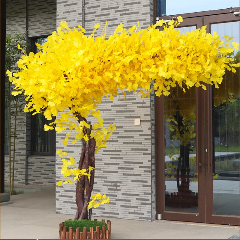 arbre artificiel vert feuilles moderne décoration jardin extérieur mariage scène souhait