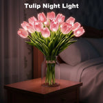 bouquet tulipes lumineuses rose jaune blanc moderne décoration intérieure transparent bocal chambre festive
