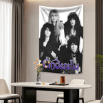 tapisserie vintage rock groupe musical Cinderella Nobody's Fool 1986 chambre noir blanc bleu rouge