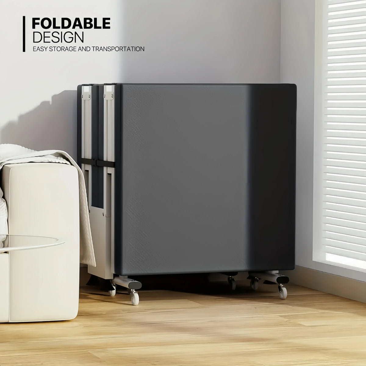 lit pliant multifonction moderne acier texturé noir blancversible sofa chambre coucher