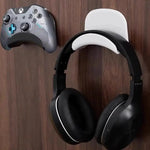 porte casque audio mural adhésif noir blanc moderne rangement chambre sans perçage