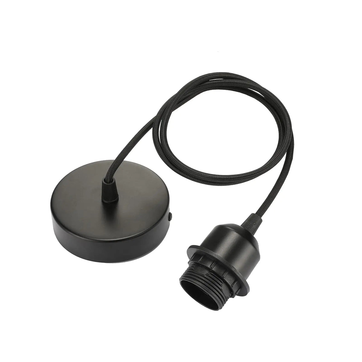 suspension lumineuse moderne blanc noir corps métal câble rond lisse