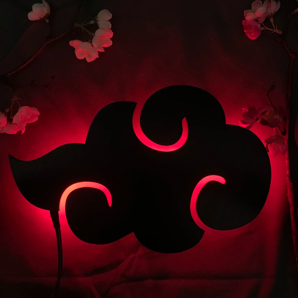 applique murale led silhouette anime noir décoration chambre veilleuse lumineuse personnage japonais