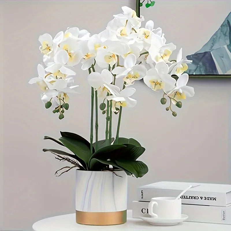 décoration intérieure orchidées artificielles phalaenopsis blanc moderne fête mariage anniversaire baby shower