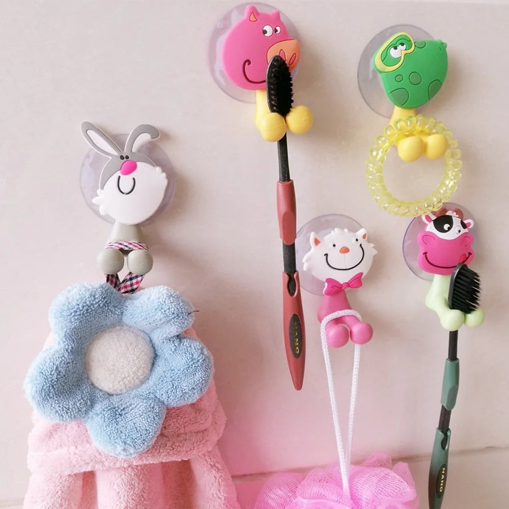 porte brosses dents ventouse animaux personnages cartoon enfant chat souris lapin abeille bleu rose