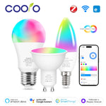 ampoules led intelligentes wifi zigbee e27 e14 gu10 rgbcw 2700 6500k blanc multicolore transparent