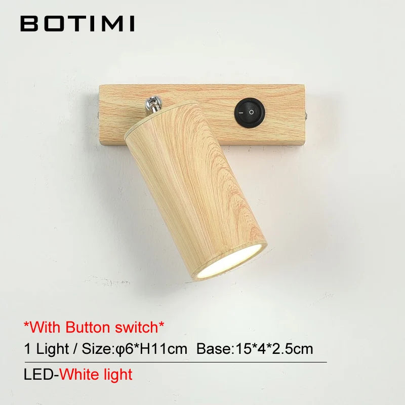 lampe murale moderne grain bois éclairage chambre entrée étude led 220v fixée mur contemporain