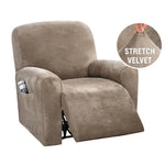 housses fauteuil velours stretch antidérapantes poche élastiques moderne gris bleu marine Bordeaux