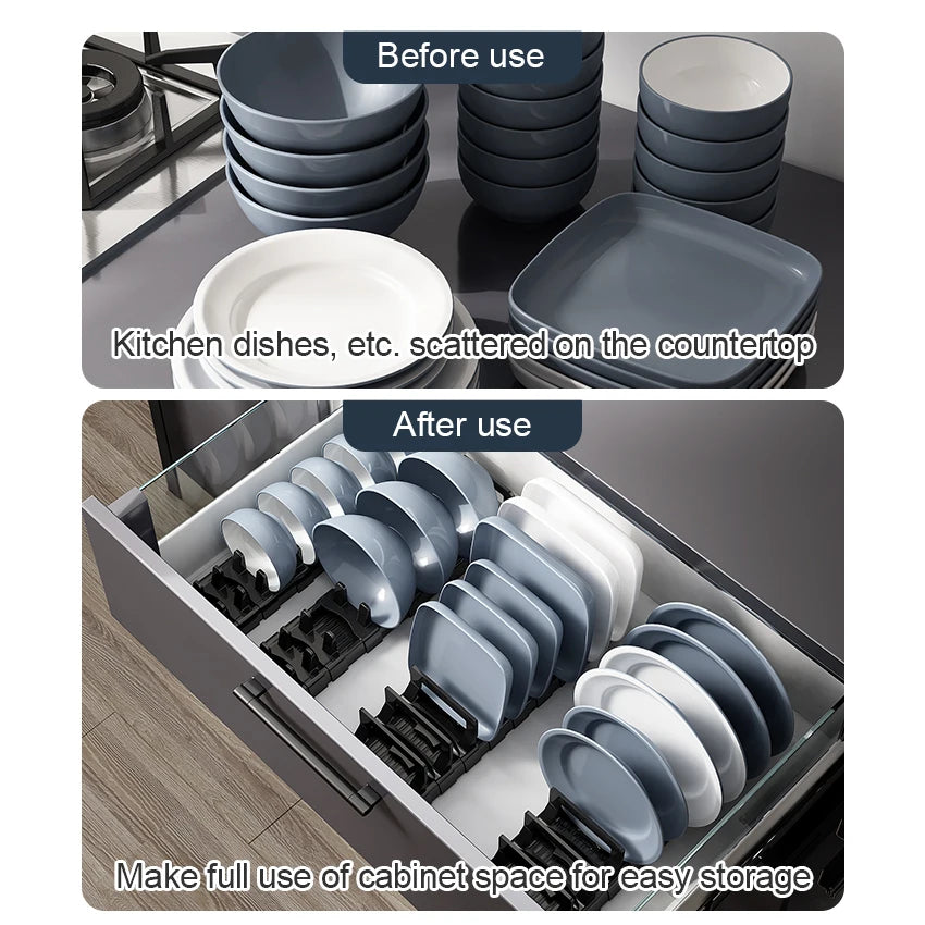 support rangement assiettes bols gris blanc moderne clips anti rustre ajustable évier cuisine