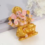 statue ganesha résine or rose religieuse traditionnelle indienne décoration divine réussite sagesse
