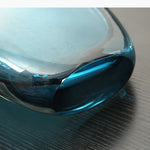 vase moderne transparent bleu marbré décoration intérieure fleur artificielle arrangement table