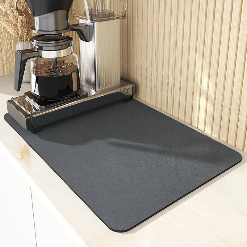 tapis sol moderne rectangulaire gris bleu vert adhésif absorbant séchage rapide cuisine salle