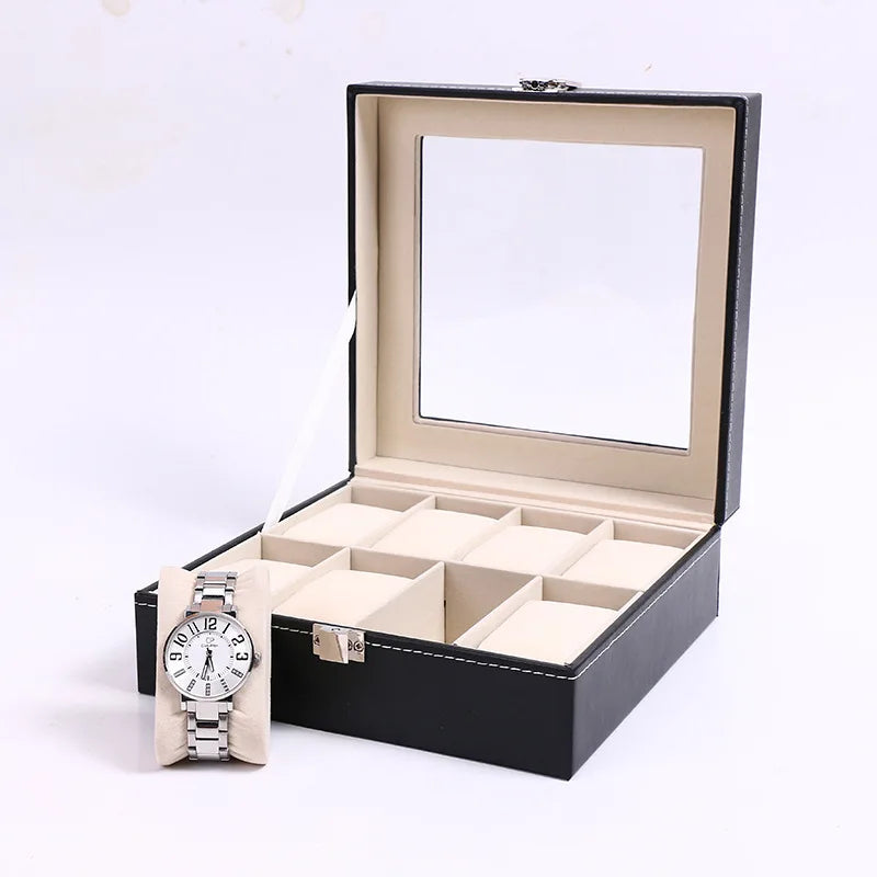 boîte montres simili cuir verte classique cadenas 16cm 11.2cm 8cm