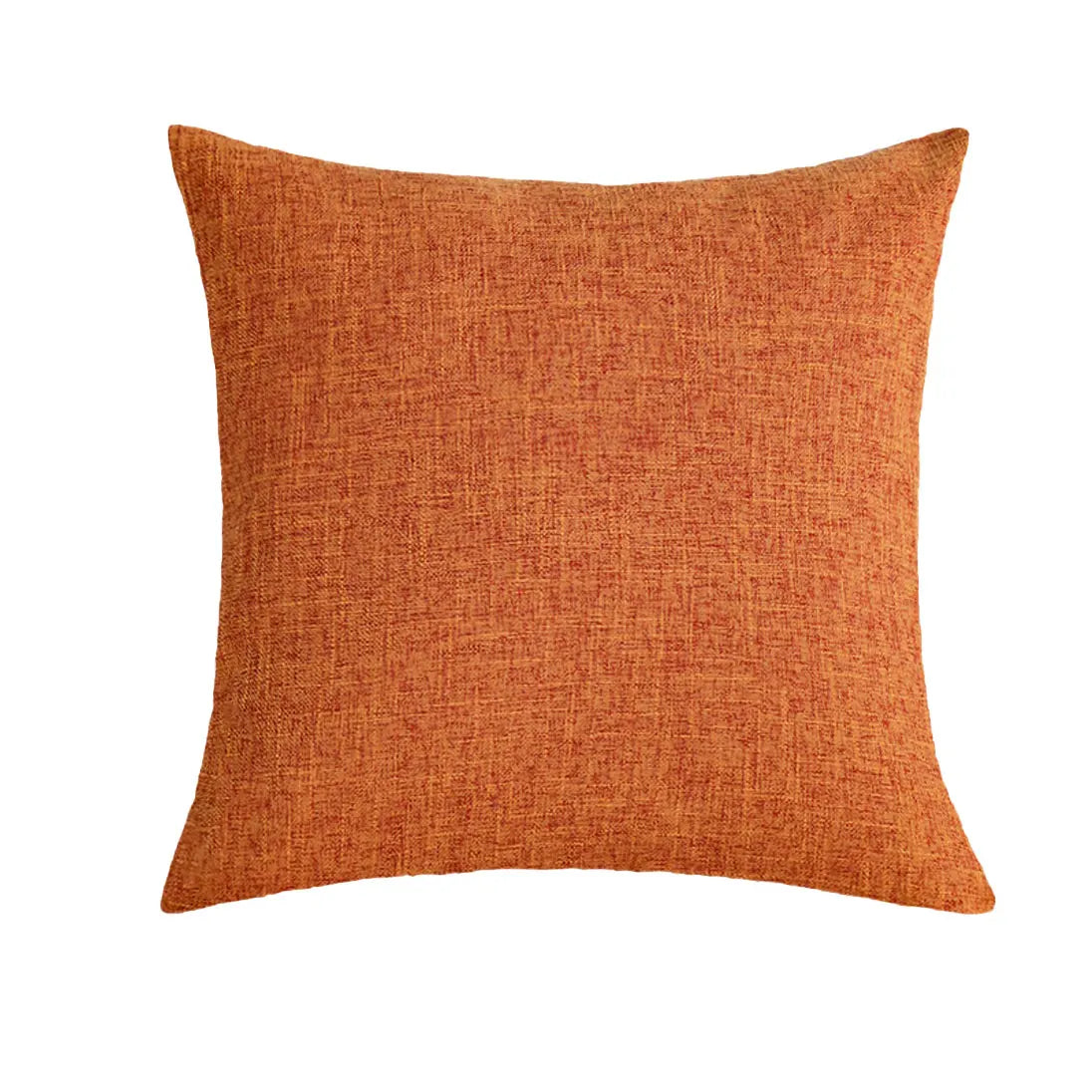 housse coussin carré orange texture lin moderne 45x45cm décoratif canapé salon voiture
