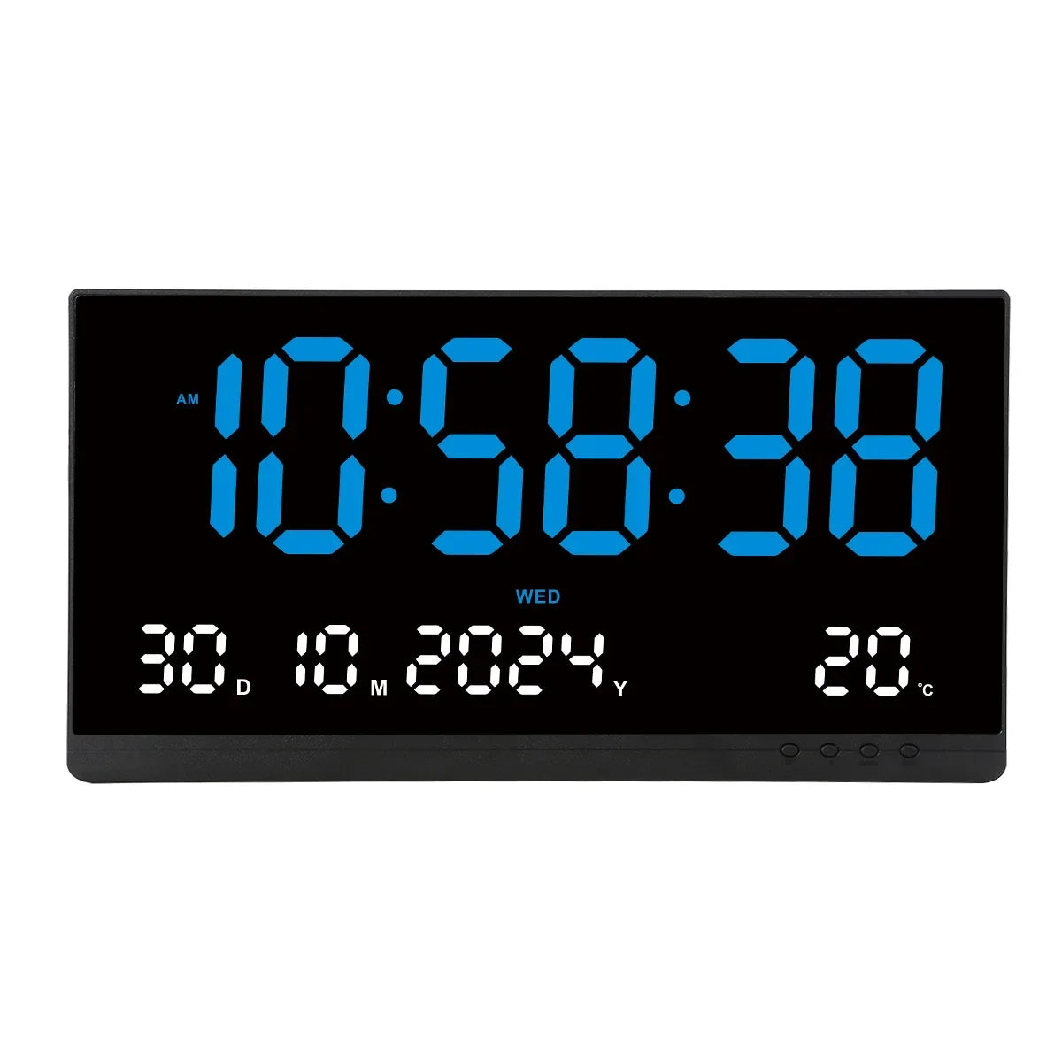 grande horloge murale digitale moderne horaire calendrier température réveil couleur noir rouge bleu blanc