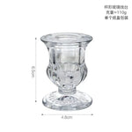 bougeoir classique transparent gravé décoration maison support bougie alliage métal rond opacité