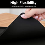 tapis protection machine silicone noir moderne antidérapant respectueux environnement 54.5x38.5cm