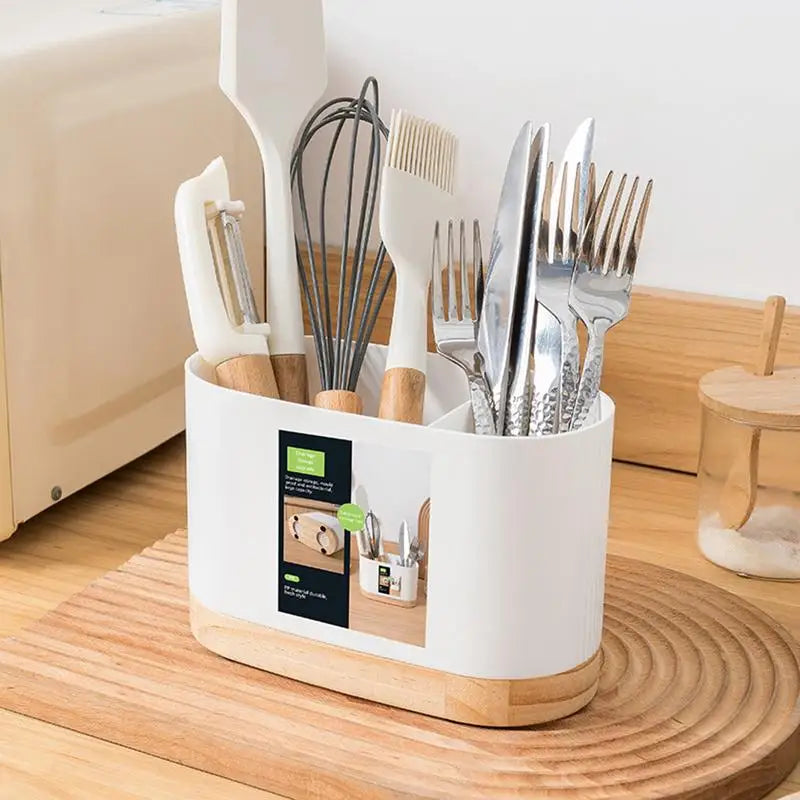 organiseur vaisselle moderne rangement couverts cuisine blanc noir pliable texture bois minimaliste