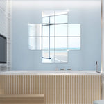 miroirs géométriques blancs modernes adhésifs 5cm 10cm 15cm 20cm 6pièces decoration mur maison chambre