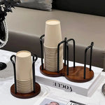porte verres moderne double niveau fixés supportant 12 verres couleur noir marron respectueux environnement