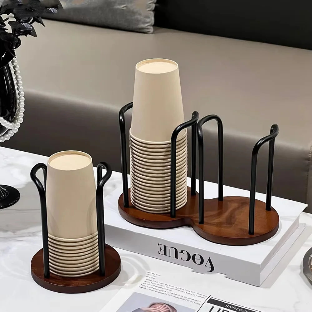 porte verres moderne double niveau fixés supportant 12 verres couleur noir marron respectueux environnement