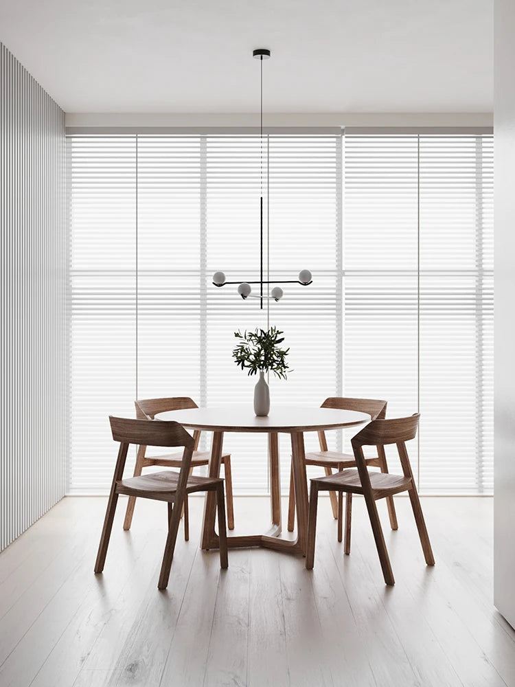 suspension lumineuse moderne sphères blanches structure noire led neutre lumière blanc noir