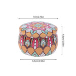 boîte ronde rangement cosmétique décorative motif floral boho chic pot stockage bijoux maquillage