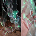 ruban organza polyester nylon 10m transparent vert rose rayures brillant semi transparent moderne élégant