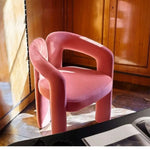 chaise moderne minimaliste tissu bouclé blanc rose gris bleu orange marron contemporaine assise dossier