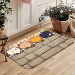 tapis sol antidérapant beige orange moderne dessin animé chats 40x60cm 50x80cm adhésif antiusure salon